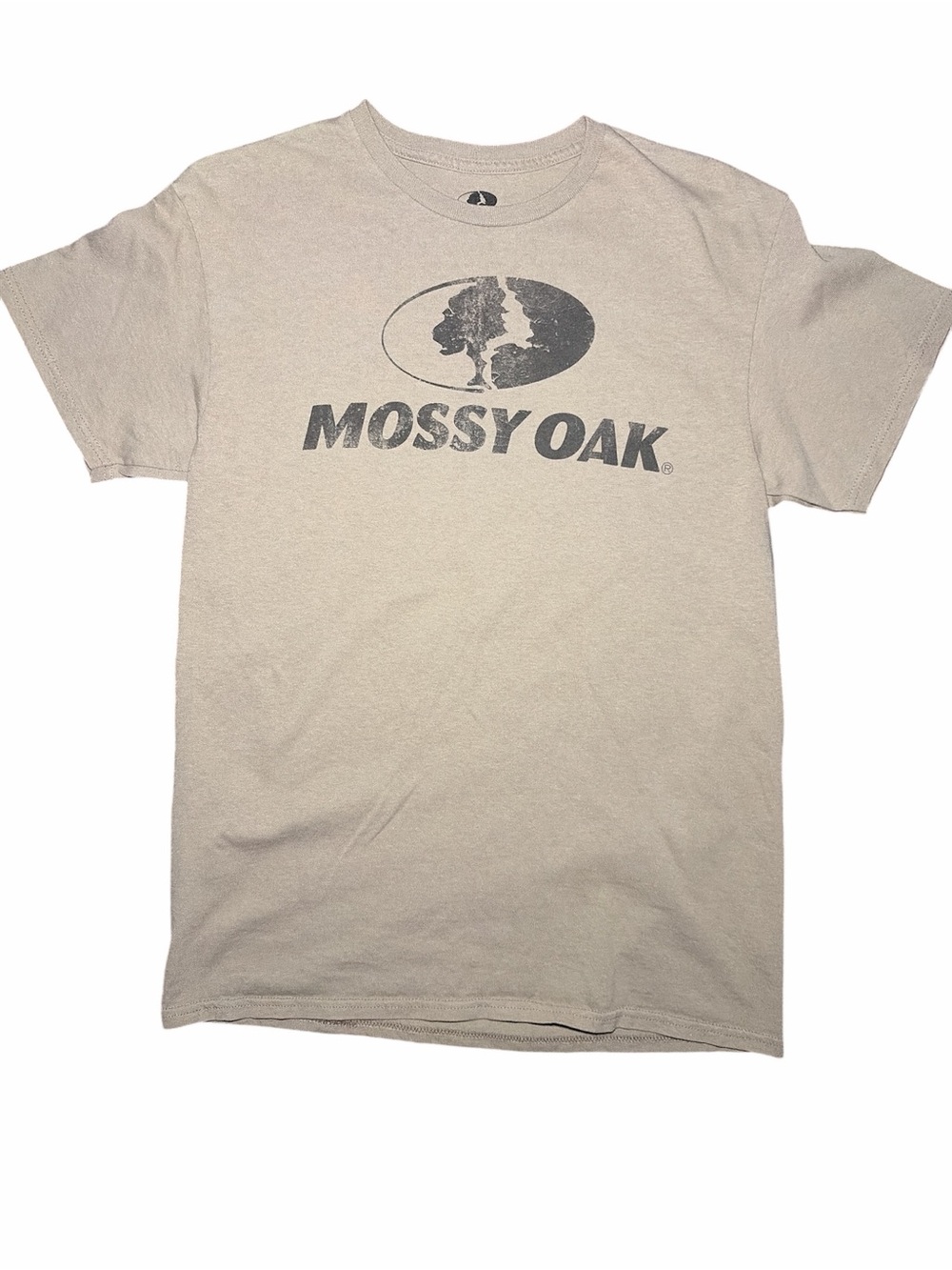 Mossy Oak Short Sleeve Logo Tee - Beige and Black